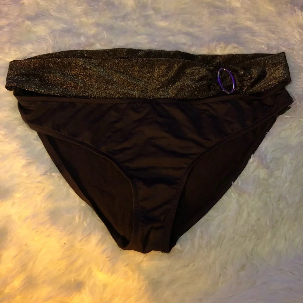 VENUS Brown Bikini Bottom with Glittery Band size 16